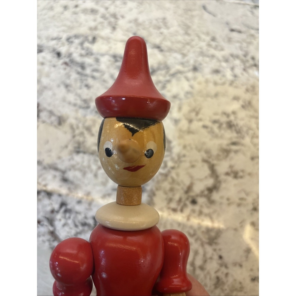 Vintage Pinocchio Jointed Articulated Doll Wooden Decor fairytales Geppetto - Picture 15 of 16